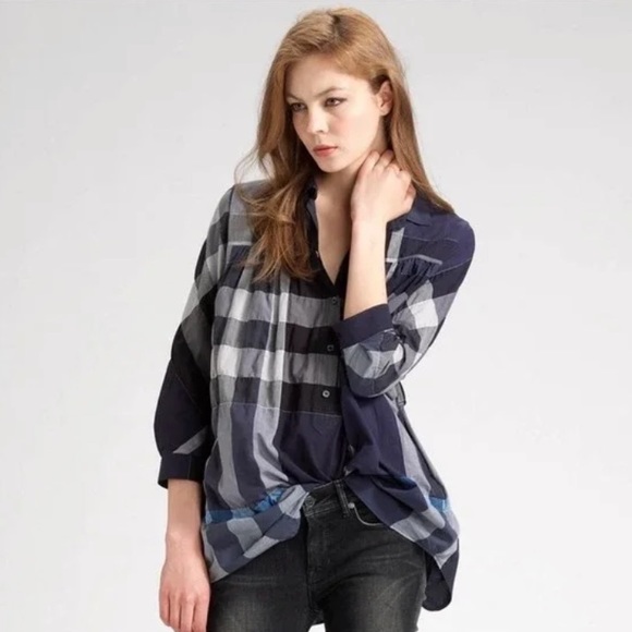 Burberry Brit Plaid Long Sleeve Button Down - Picture 1 of 5